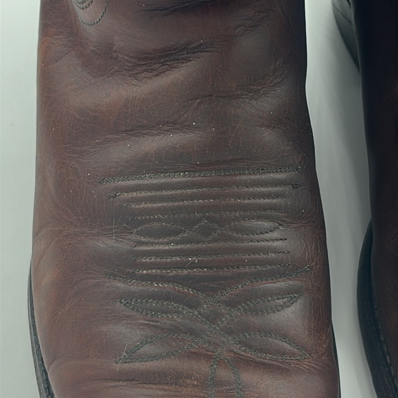 Justin Mens Dark Brown Western Boots - Picture 12 of 16